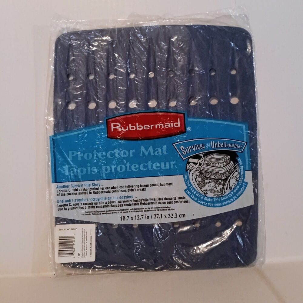 Vintage Rubbermaid Sink Protector Mat-Blue Mist-1291-10.7"x12.7"-2000-NEW